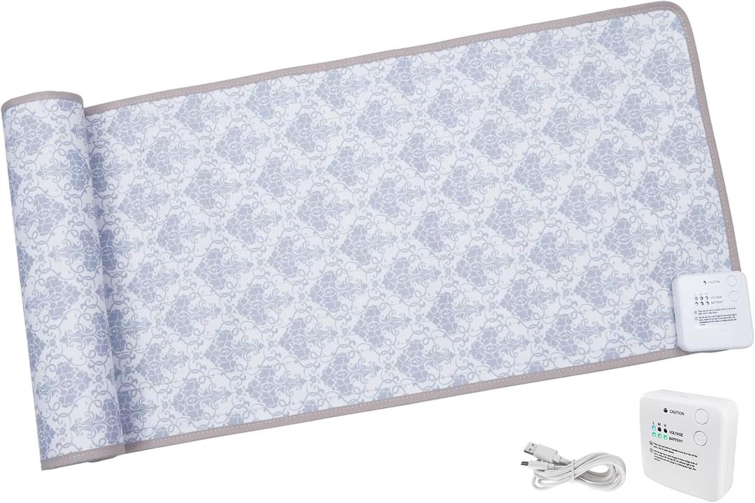 DOGNESS Rechargeable Pet Shock Mat, 59"x15" Safe Cat Scat Repellent Mat Electronic Training Pads Keep Dogs and Cats Off Couch, Bed, Indoor Cat Deterrent Mats (Elegant Printing)