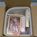 19" Gold Outdoor Wall Lantern 2-Light, Large Modern Wall Sconce Light Fixture, Industrial Porch Light with Glass, Waterproof Farmhouse Exterior Lamp (1 Pack) (19 Inch Ordinary)