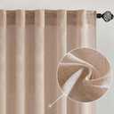 MIULEE Natural Beige Linen Curtains 108 Inches Long 2 Panels for Bedroom Living Room, Soft Linen Textured Window Drapes Semi Sheer Light Filtering Back Tab Rod Pocket Farmhouse Burlap Look Decor