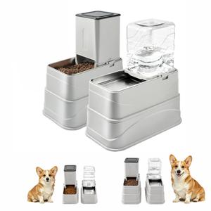 Marchul 2.1Gallon Elevated Dog Feeder and Water Dispenser, Adjustable Gravity Pet Feeder and Water Set with Stainless Steel Bowls, Designed to Protect Dog‘s Neck, Joints, Perfect for Cats and Dogs(8L)
