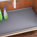 FLATO Waterproof Under Sink Mat 34" x 22" Shelf Liner for Kitchen and Bathroom, Cabinet Protector, Organizers and Storage, Flexible Silicone Drip Tray