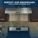 24" x 30" Reversible Metal Backsplash Matching screws | Compatible with Broan-NuTone SP3004 - Ultra Flat and Flushed Metal Panel Splatter Guard for Stovetop Easy Installation