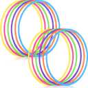 Sratte 12 Pcs Toy Hoop for Kid - Detachable & Adjustable Colored Hoop Exercise Ring Plastic Circle for Kid, Teen Gymnastics, Dog Agility Equipment, Require Self Assembly (Stylish Colors, 32 Inch)
