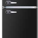 Frigidaire Retro Mini Fridge with Freezer & Side Bottle Opener-Small 2 Door Refrigerator for Office Bar or College Dorm Room-3.2 Cu Ft 19"" D x 20.5" W x 33.5" H (Onyx)