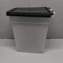 IRIS USA Airtight Dog Food Storage Container, WeatherPro, Up to 10 lbs, For Dog Cat Bird and Other Pet Food Storage Bin, Keep Fresh, Translucent Body, Made in USA, Clear/Black 20.06"L x 16.13"W x 10.25"H
