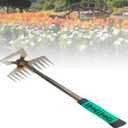 Upgraded 11 Tines Gardening Hand Weeder, New Weeding Artifact Household Uprooting Tool, Multifunctional Digging and Shoveling Manual Rake for Garden Vegetable Plot and Yard