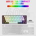 61-Key Compact RGB Gaming Keyboard – 60% Layout, Ergonomic Membrane Keys, 8-Color Backlight, Plug & Play for PC/Laptop (Windows 10/8/7)