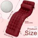 Tudomro 66'' Outdoor Chaise Lounge Cushion Waterproof Patio Pool Chaise Lounge Cushion with Headrest Pillow Tie Fade Resistant Replacement Longue Rocking High Back Chair