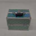 RENESSA Makeup Train Case Portable Makeup Case Organizer Cosmetic Box Make Up Box Makeup Organizer Cosmetic Storage Cases with Locking Nail Kit Organizer Travel Case Shiny Blue