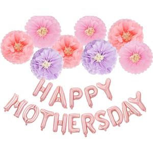 Mother’s Day Party Balloons Kit Decorations 16 inch Set Happy Mother's Day Best Mom Set Decoration for Mother's Day (purple flower set of 2)