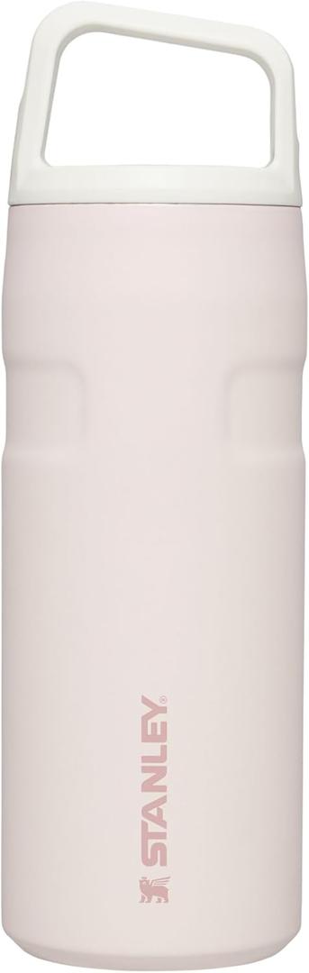 Stanley IceFlow Cap and Carry Water Bottle | Wide Mouth Twist Lid | Lightweight & Leakproof for Travel & Sports | Insulated Stainless Steel | BPA-Free (Rose Quartz Glimmer)