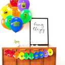 SUNBEAUTY 18 Pcs Building Block Party Balloons Brick Theme Birthday Supplies Decorations Brick and Block Signs 