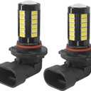 ZIMISI 2PCS 9006 Car LED Fog Light Bulbs, 12V 1500 Lumen Bright Anti-fog Lights, 5630 33-SMD Plug and Play Power LED Bulbs, Universal 6500K DRL Replacement for Car Truck SUV (9006)