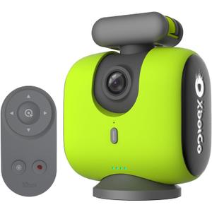 XbotGo Chameleon AI Auto Sports Action Camera - 4K 60FPS Soccer Camera and Basketball Tracking Camera for Team Sports, Live Streaming, No Subscription, Works with iOS & Android (Lemon Green)