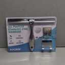 All-Purpose Stainless Steel Shower Squeegee for Shower Glass Door with 2 Adhesive Hooks, Bathroom Cleaner Tool Household Window Mirror Squeegee , Cleaning Tile Wall, Car, 10 Inch Silver