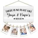 WULQYING Yaya Papa Gifts Picture Frames Photo Holder for Wall, Grandma and Grandpa Mother Day Birthday Gifts for Grandparents from Grandkids Grandchildren Hanging Photo Display for wall Decor