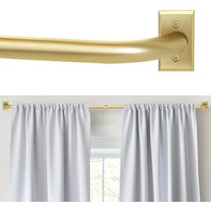 Blackout Curtain Rod, Adjustable Extra Long 5.5-12.7Ft, Wrap Around Heavy Duty, French Return, Room Darkening, Gold