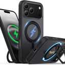 for iPhone 17 Pro Case 6.3-Inch with Magnetic 360 Ring Stand Compatible with MagSafe Frosted Matte Shockproof Protective Phone Cover 6.3" 2025, Black
