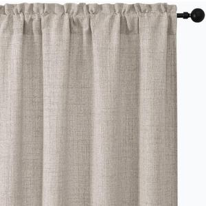 Aiyufeng Faux Linen Texture Curtains for Living Room 84 Inch Length 2 Panels, Airy Soft Drapes,Light Filtering Window Curtains for Bedroom Kitchen Bathroom Farmhouse42x84 Inch, 2PCS, Linen