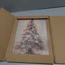 KISSFOX Vintage Christmas Tree Framed Wall Art Snowy Canvas Art Rustic Winter Christmas Tree Paintings Art Prints Modern Farmhouse Pictures Wall Decor For Kitchen Bedroom Living Room, 12x16