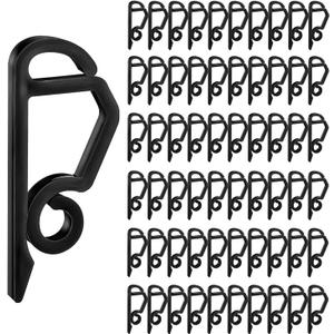 120PCS Black Mini Plastic Gutter Hanging Hooks - Outdoor Weatherproof Light Clips for Christmas Decoration