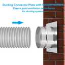 PATIKIL 6" Duct Connector Flange, Galvanized Air Ducting Mounting Plate Dryer Vent Chimney Top Plate Square to Round for Heating Cooling Ventilation HVAC Exhaust Fan Vent Systems, 10"x10"