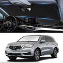 Custom Windshield Sunshade for Acura MDX Accessories 2021-2024 2025 2026 Front Window Shades Cover for Windshield Sun Visor Screen Protector 210T Reflective Blocks UV Rays Cool Car Accessories