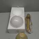 White Glass Globe & Gold Metal Wall Sconces Lamp Drop Wall Light Fixture for Bedside (White Glass & Gold Metal)