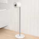 KES Extra High Toilet Paper Holder Freestanding 26", Toilet Paper Holder Stand with Natural Marble Base, Floor Free Standing Toilet Paper Holders 18/8 Stainless Steel Polished Finished, BPH284S66