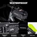 ROCKBROS Bike Phone Mount Frame Bag, Oversized EVA Waterproof Bike Phone Holder Bicycle Top Tube Front Frame Bag Bikes Accessories Gifts Pouch for Phones Under 7.5 (Black-1.7L)