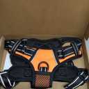 PHOEPET No Pull Dog Harness Medium Reflective Front Clip Vest with Handle,Adjustable 2 Metal Rings 3 Buckles,[Easy to Put on & Take Off] (M, Orange)