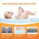 Ultra Soft Baby Play Mat for Floor, 50"x50" Playpen Mat, 1.3" Thick Memory Foam, Non-Slip Tummy Time Mat for Infants, Toddlers, and Kids Water-Repellent Coral Velvet, Easy Care