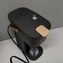 Single Serve One Cup Coffee Maker, for K Cups and Grounds, Mini Coffee Maker with Portable Handle, 6 to 12 Oz Brew Size, for Travel, Camping, Office, RV and Dorm, 120V, Black and Gold