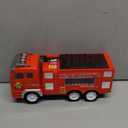 Zetz Brands Fire Truck Toy for Boys, Girls, Kids, w/ 4D LED Lights, Toddlers - Age 3+ Fire Engine Push Toy Car for Little Fireman Real Firetruck Siren Sound, Bump & Go  Ideal Birthday
