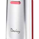 Davivy Electric Can Opener, One Touch Lid Opening, Removable Stainless Steel Cutter and 3-in-1 Design, with Sharpener and Bottle Opener (Stainless Steel-Red)