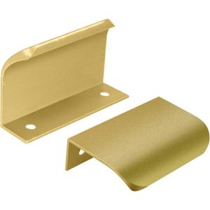10 Pack 64mm/1.5 inch Aluminum Concealed Cabinet Pulls Hole Center Finger Edge Pulls for Home Kitchen Doors and Drawers - Includes Screws- Matte Gold