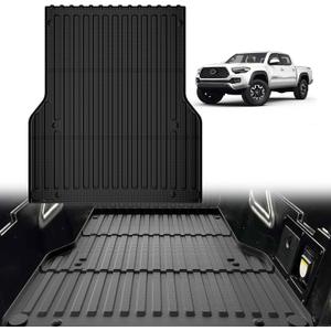 TripleAliners Truck Bed Mat Compatible with 2005-2023 Toyota Tacoma Accessories 5FT Vehicle Perfectly Flush All Weather Protection TPE Heavy Duty Pickup Car Bed Cargo Mat