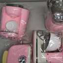 Pink Play Kitchen Appliances Toy Set with Coffee Maker Machine, Mixer, Toaster, Blender, Kids Kitchen Playset, Play Kitchen Accessories with Sound & Light, Birthday Gifts for Kid Girls Ages 3-5 4-8