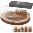 10Pcs Mini 1/2" Branding Irons, Number Custom Wood Branding Iron Personalized for Wood Working, Leather Hats, Felt, Cowhide, BBQ Brander & Bread Logo, Steak Branding Iron for Food
