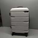 Coolife Luggage 21 x 8.5 x 15 Airline Approved Suitcase PC+ABS Spinner Built-In TSA lock Hardside Lightweight wheels (white, S(20in_carry on))