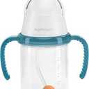 NumNum Baby Straw Cup, Weighted Straw Cup, Spill Proof Sippy Cups with Straw for 6-12 Months, Toddler Drinking Cups, Baby Essentials (1-Pack, Blue)