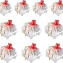 ZhouWang Crystal Red Switch 3 Pin 50gf Pre-Lubricated,Dustproof Linear Switch,Suitable for RGB,Mechanical Gaming KeyboardsMX Mechanical Keyboard(90PCS)