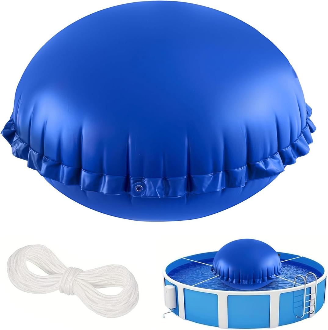 5ft Dia Pool Pillows for Above Ground Pools, Heavy Duty 0.4mm PVC Pool Air Pillow for Winterizing with Ropes, Leak-Proof Inflatable Winter Closing Kit Supports Swimming Pool Covers