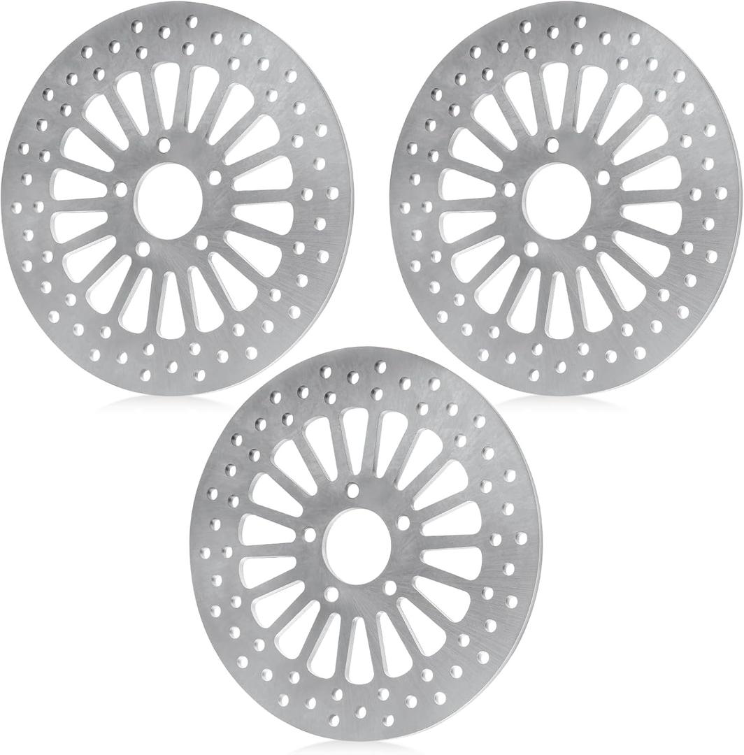 Front and Rear Brake Rotors for Harley Electra Glide for Road King for Road Glide for Street Glide, for FLHR, FLHRI/ FLHT/ FLHTI/ FLHTCU/ FLHTC/ FLHX 2000-2007, 11.5" Front*2 & Rear*1