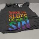 Funny PRIDE Adult Wake up Sluts it's time to Sin LGBTQ Tank Top , size XL