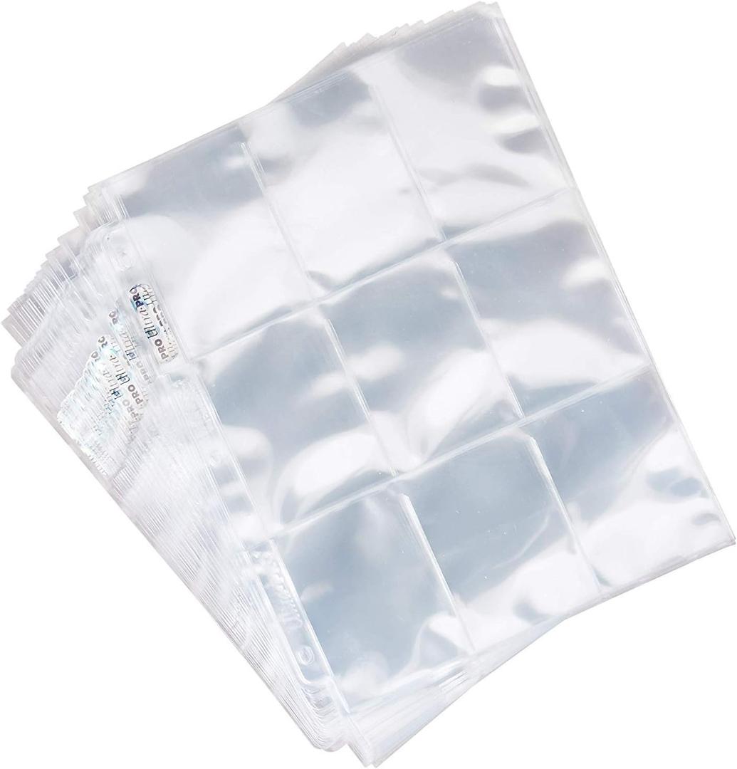 Ultra Pro 9-Pocket Silver Series Page Protector for Standard Size Cards (100ct) (Multi)