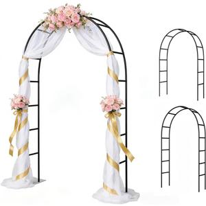 Thorise 7.9 Ft H x 4.6 Ft W Metal Pergola Arbor,Assemble Freely 2 Sizes,for Various Climbing Plant Wedding Garden Arch Bridal Party Decoration Wide Arbor, 1 Pack (Black)