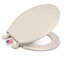 Centoco Round Toilet Seat, Standard Economy Model, Light Weight Residential, Closed Front with Cover, Plastic, Made in the USA, DSAMAZ12-106, Bone