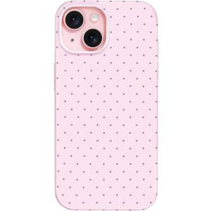 Hython for iPhone 15 Case Cute Polka Dot Aesthetic Design Simple Cover 6.1", Thin Slim Anti-Scratch Soft TPU Bumper Shockproof Rubber Protective Phone Cases for Women Girls Girly Boys, Pink