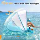 Pool Chair Float Adults Inflatable Pool Float Chair with Detachable Canopy, 47 inches x 39 inches